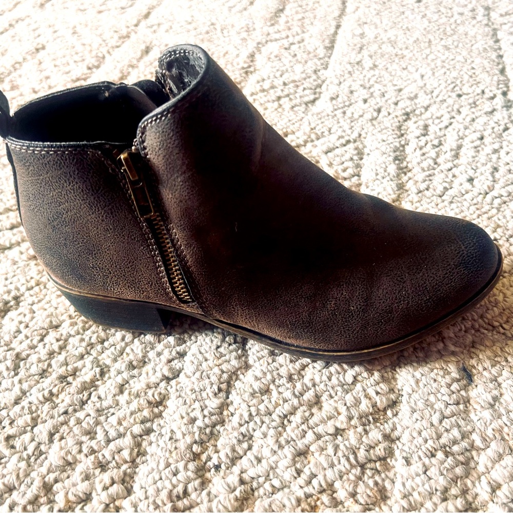 Brown suede booties size 8